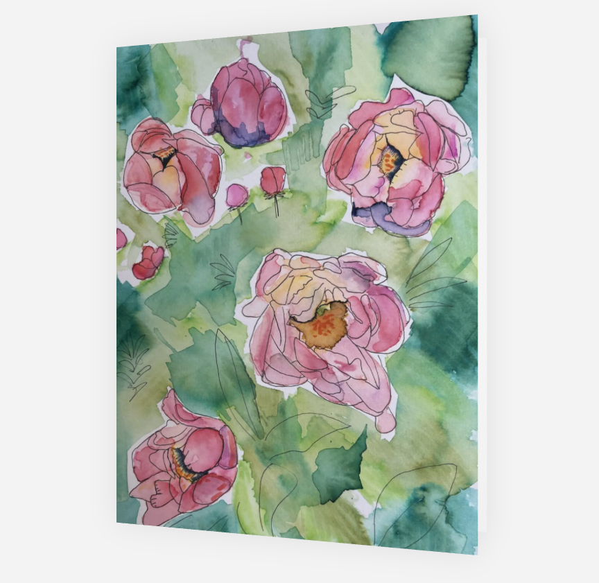 The Peonies Are Calling Art Print Card