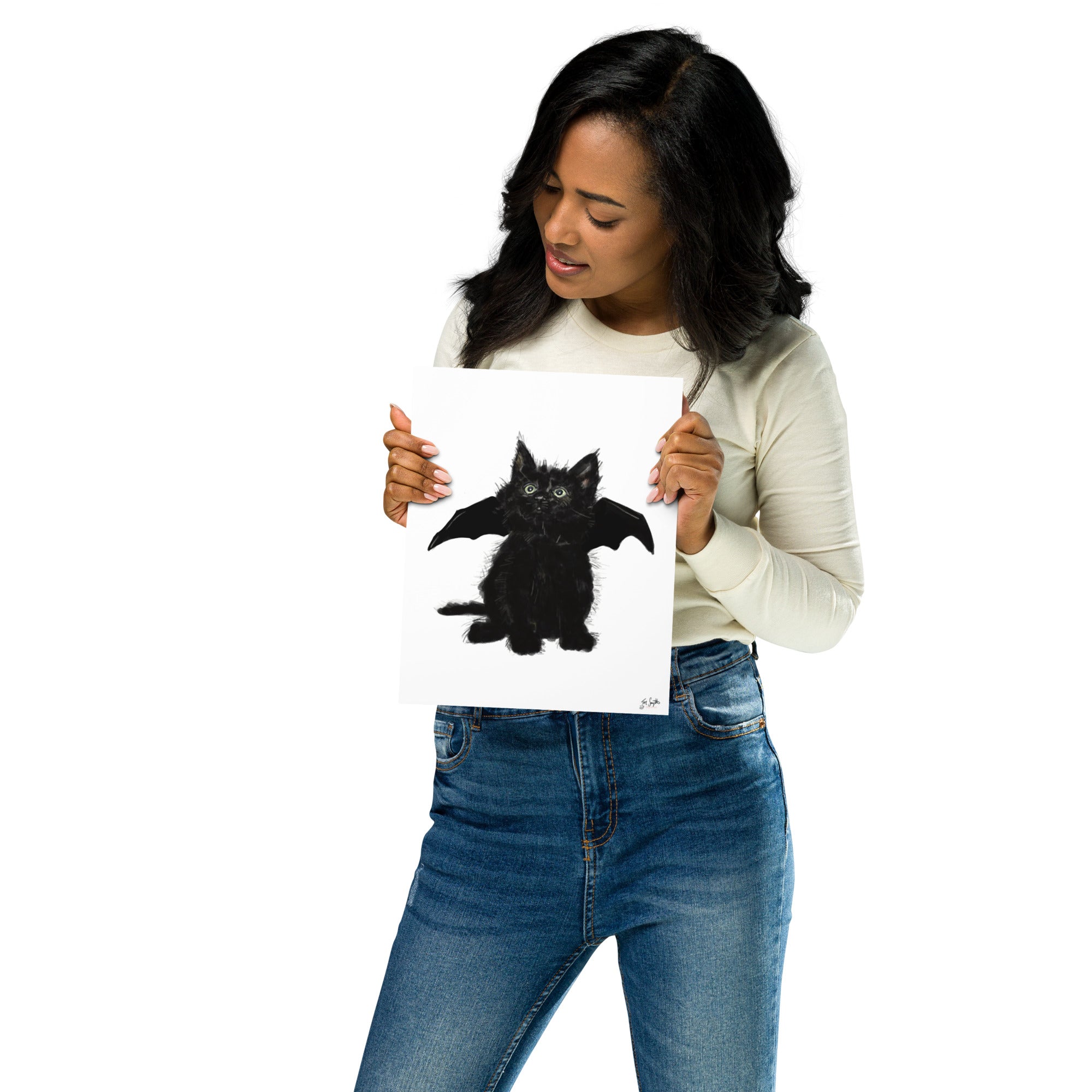 Bat Cat Digital Art Print